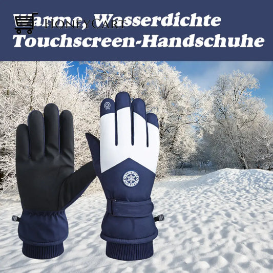 Warme Wasserdichte Touchscreen-Handschuhe Blau Und Weiß Sports & Outdoors