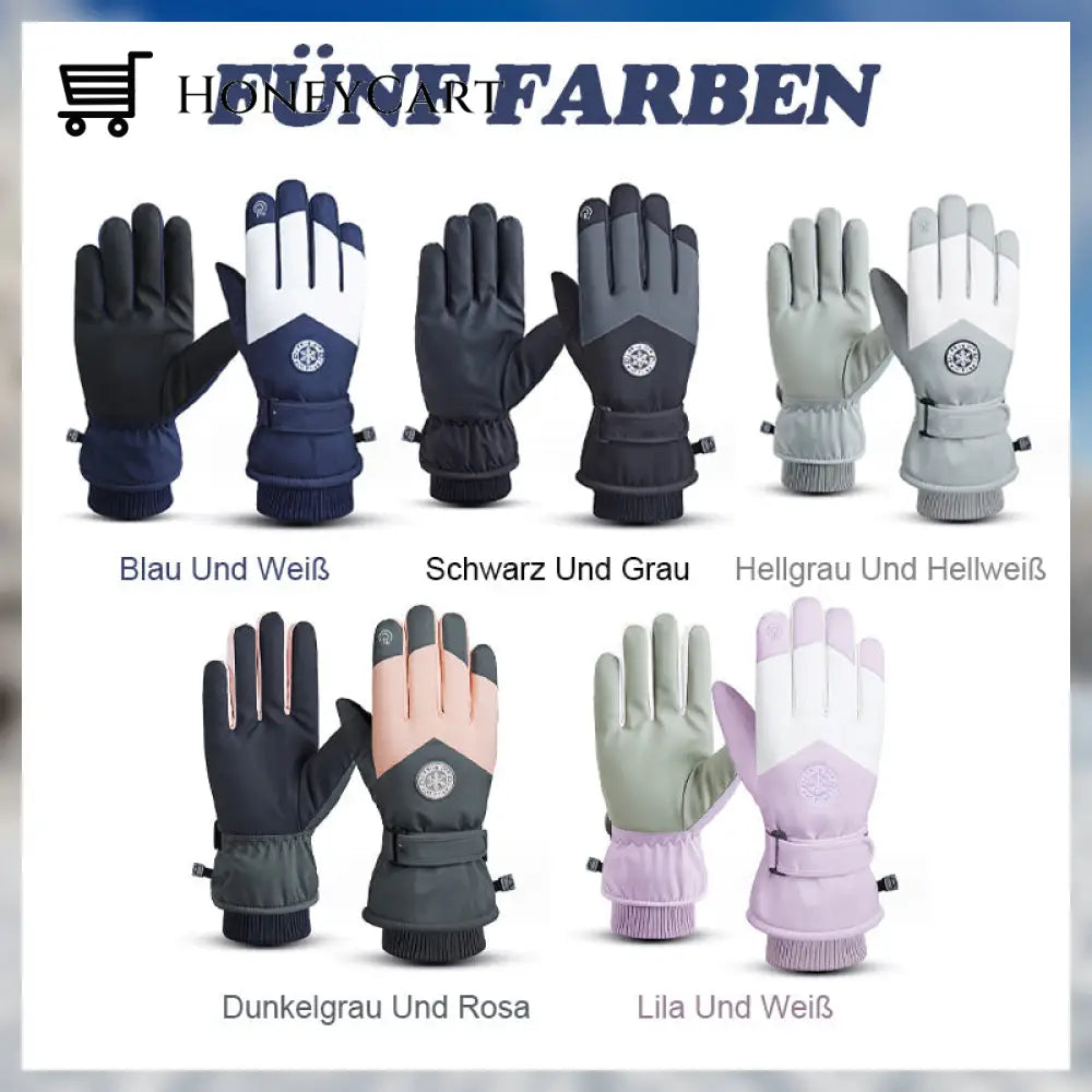 Warme Wasserdichte Touchscreen-Handschuhe Schwarz Und Grau Sports & Outdoors