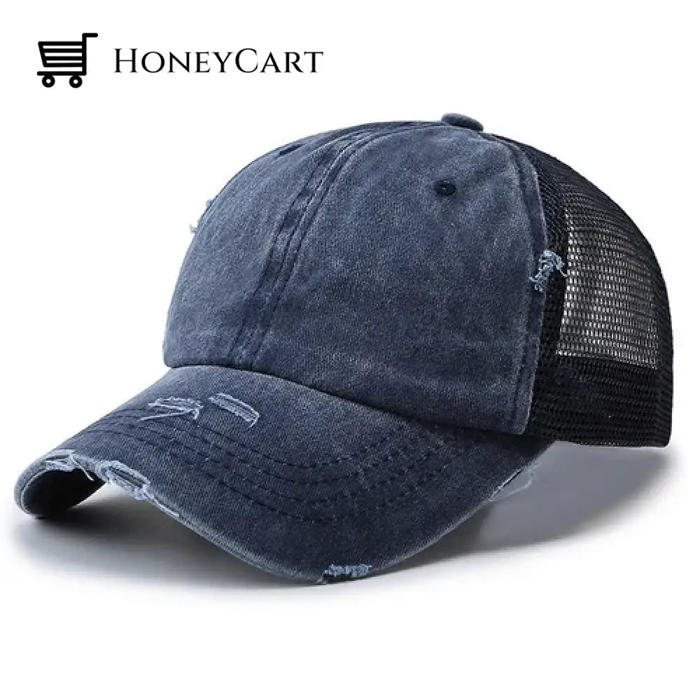Washed Dad Hat With Ponytail Hole 2# Tool