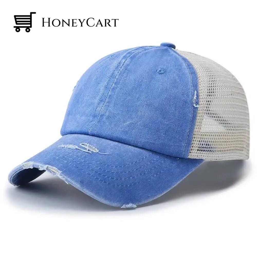 Washed Dad Hat With Ponytail Hole 5# Tool