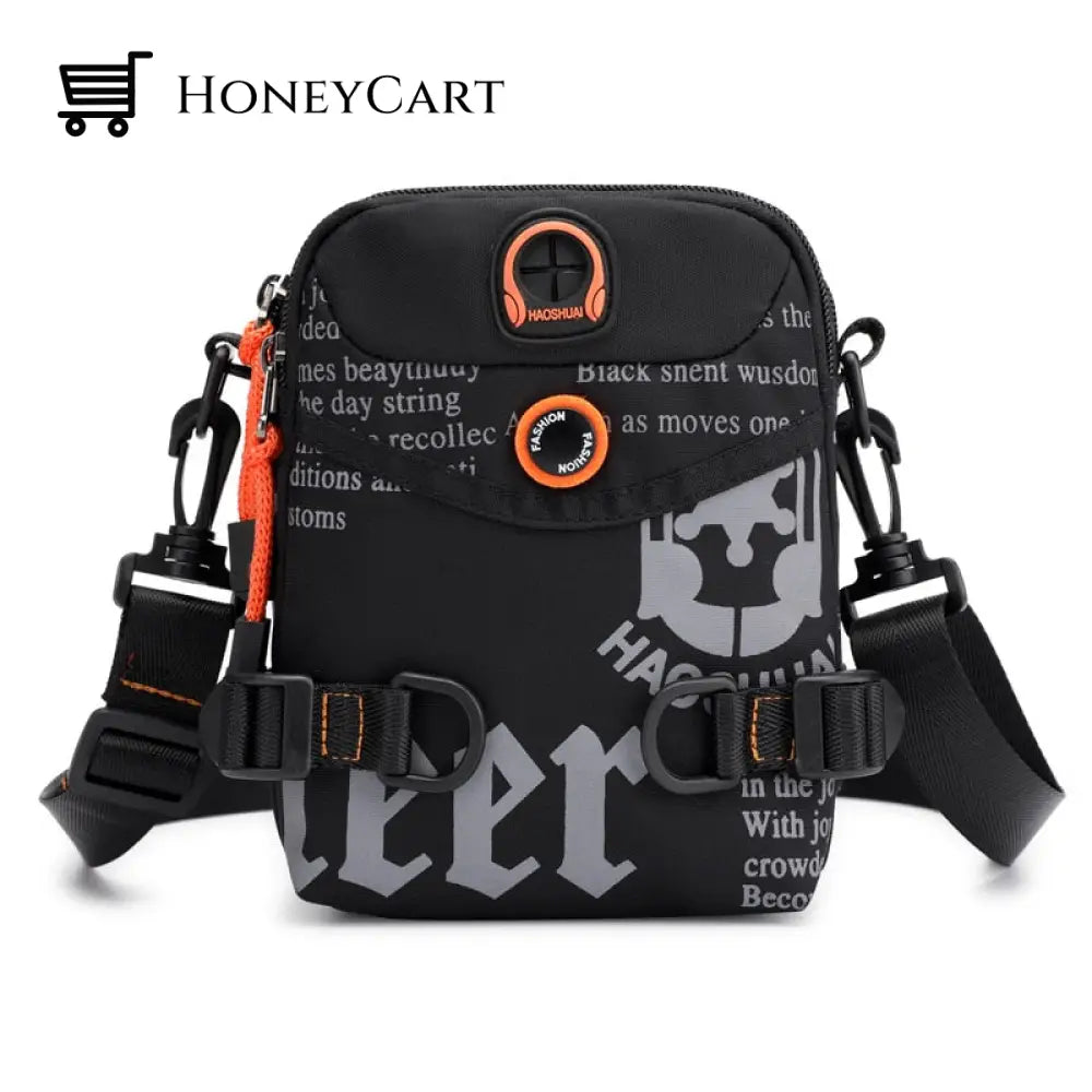 Waterproof Sporty Crossbody Bag Black 02 Backpacks