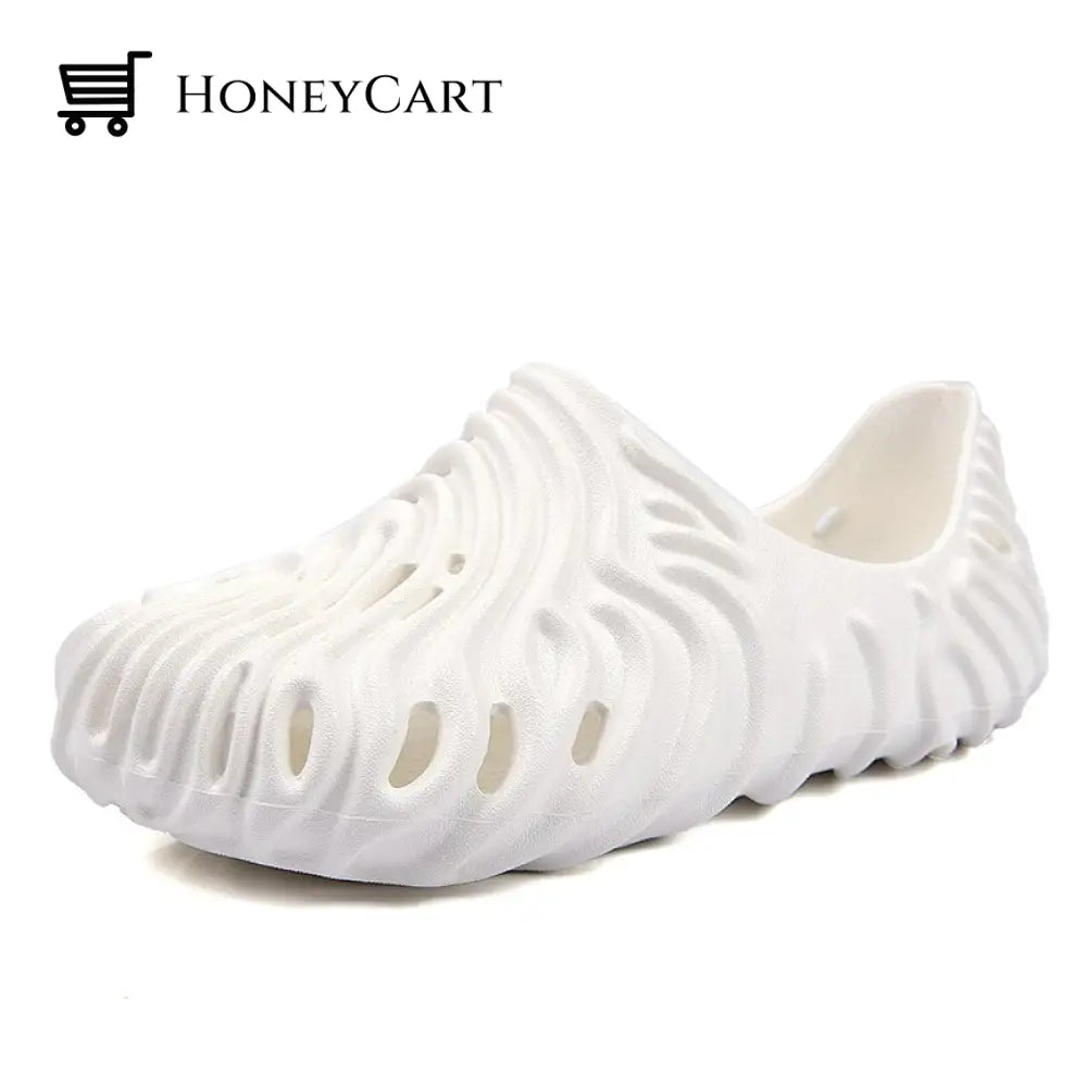 Wavy Comfy Breathable Beach Slippers White / 35 Shoes