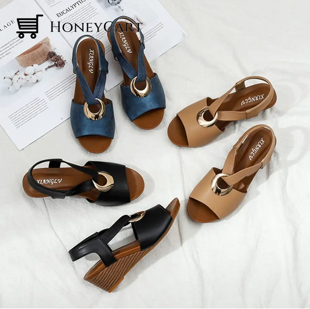 Wedge Sandals For Women Closed Toe Ltt-Shoes