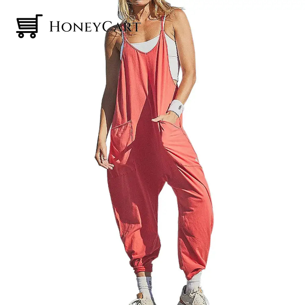 Wide Leg Jumpsuit With Pockets Hot Sale