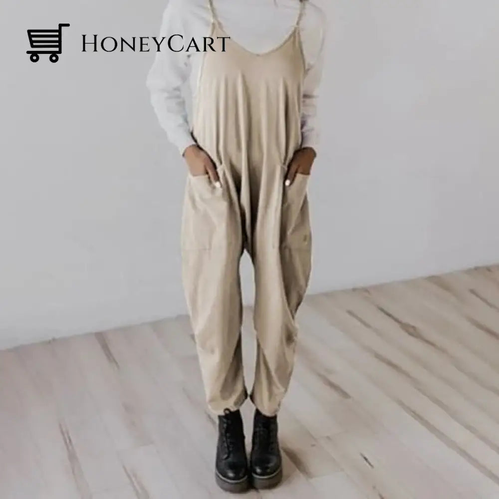 Wide Leg Jumpsuit With Pockets Hot Sale