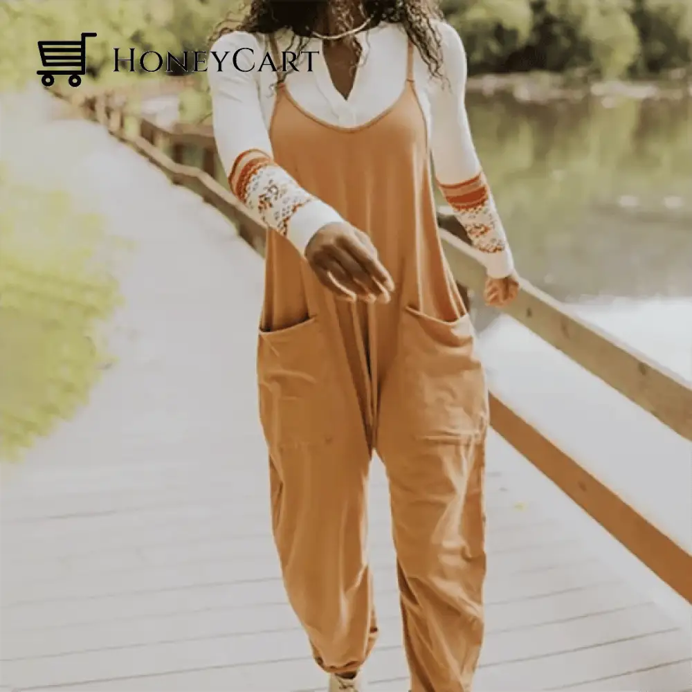 Wide Leg Jumpsuit With Pockets Hot Sale