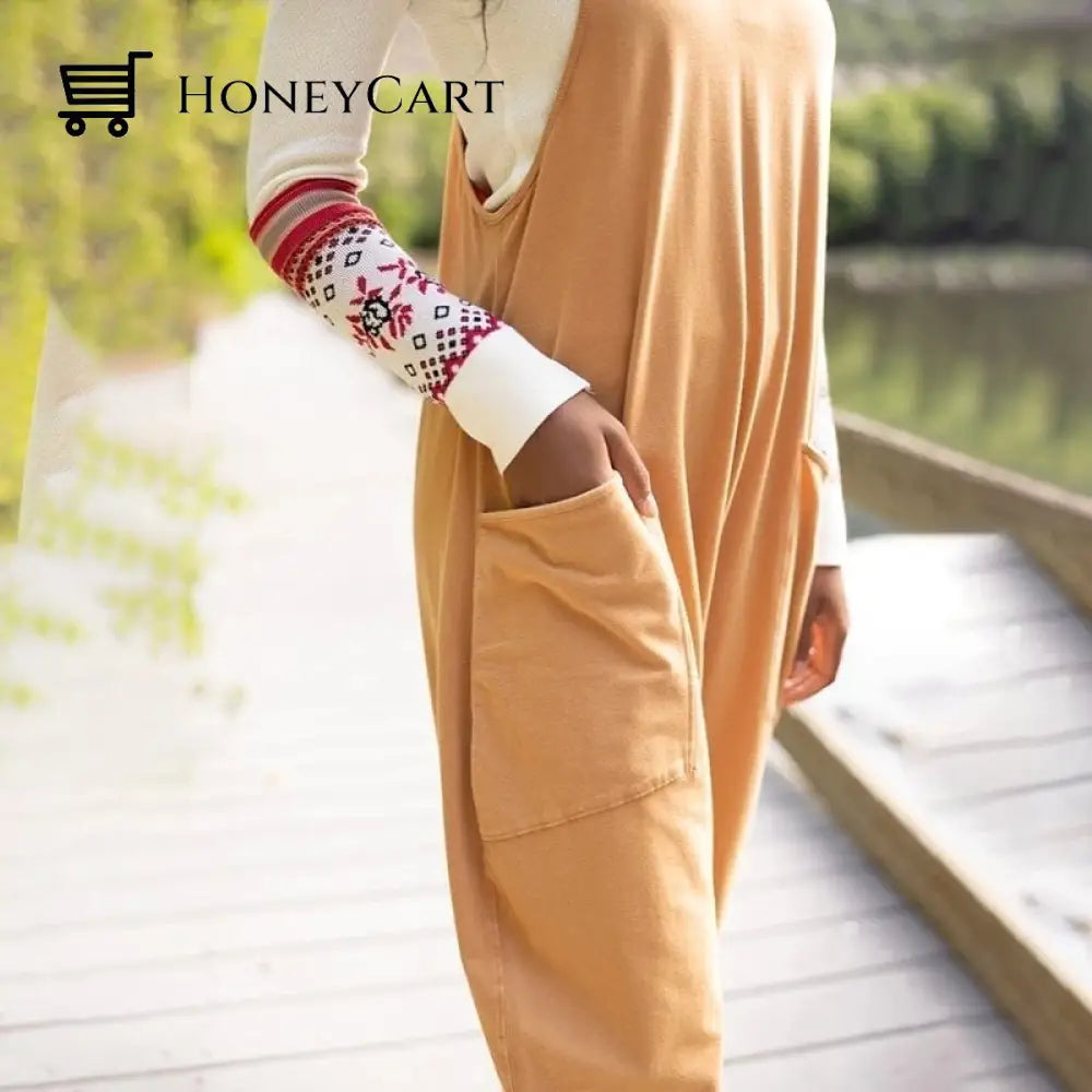 Wide Leg Jumpsuit With Pockets Hot Sale