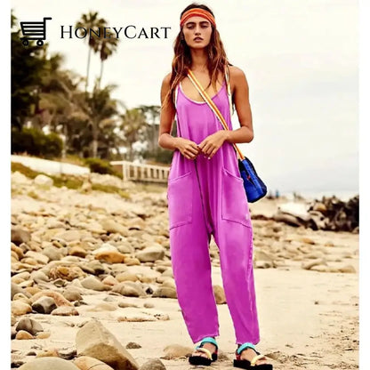 Wide Leg Jumpsuit With Pockets Hot Sale