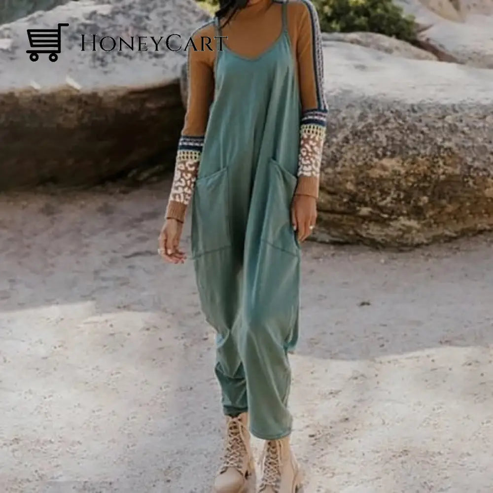 Wide Leg Jumpsuit With Pockets Hot Sale