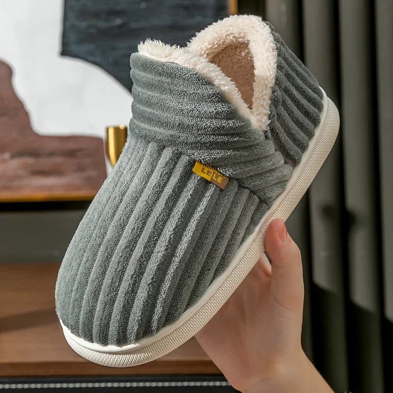 Winter Couple Cotton Slippers, Non-Slip Warm Cotton Flip-Flops for Women & Men