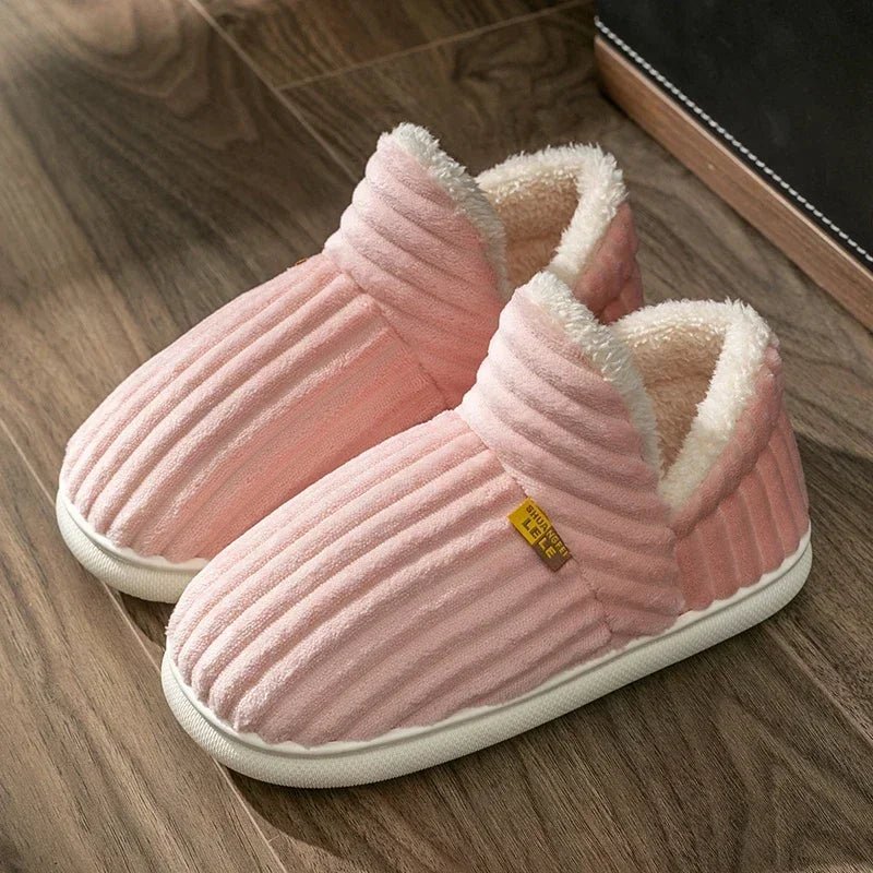 Winter Couple Cotton Slippers, Non-Slip Warm Cotton Flip-Flops for Women & Men