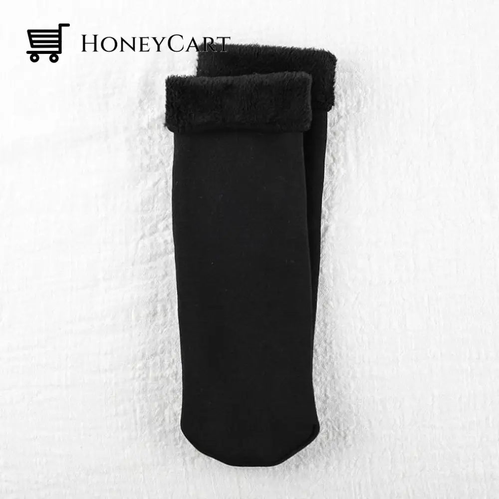 Winter Soft Plush Floor Socks 1 Pair (Black)