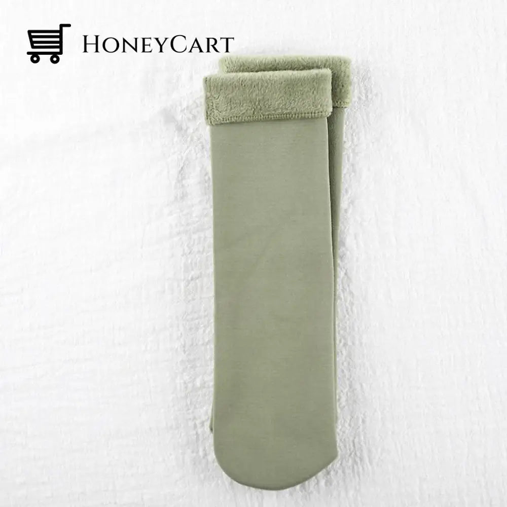 Winter Soft Plush Floor Socks 1 Pair (Green)