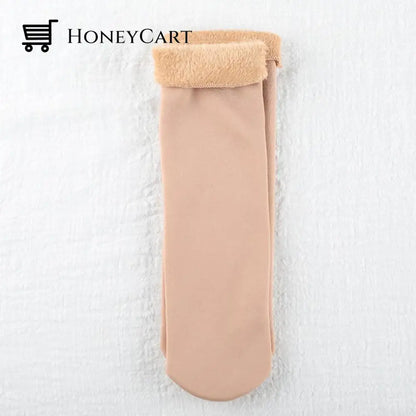 Winter Soft Plush Floor Socks 1 Pair (Nude)