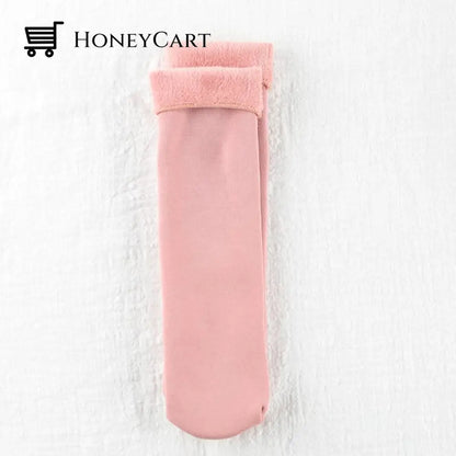 Winter Soft Plush Floor Socks 1 Pair (Pink)