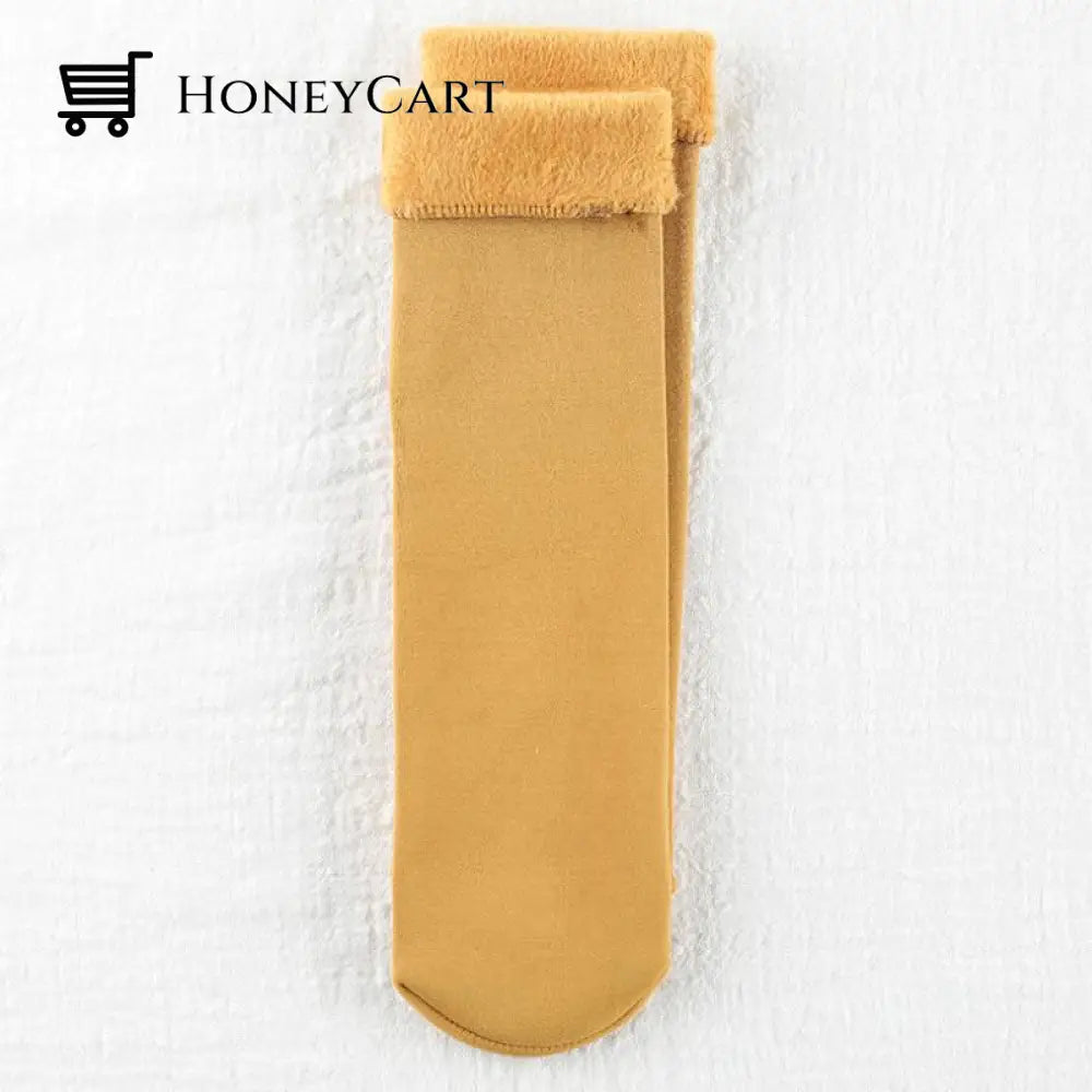 Winter Soft Plush Floor Socks 1 Pair (Yellow)