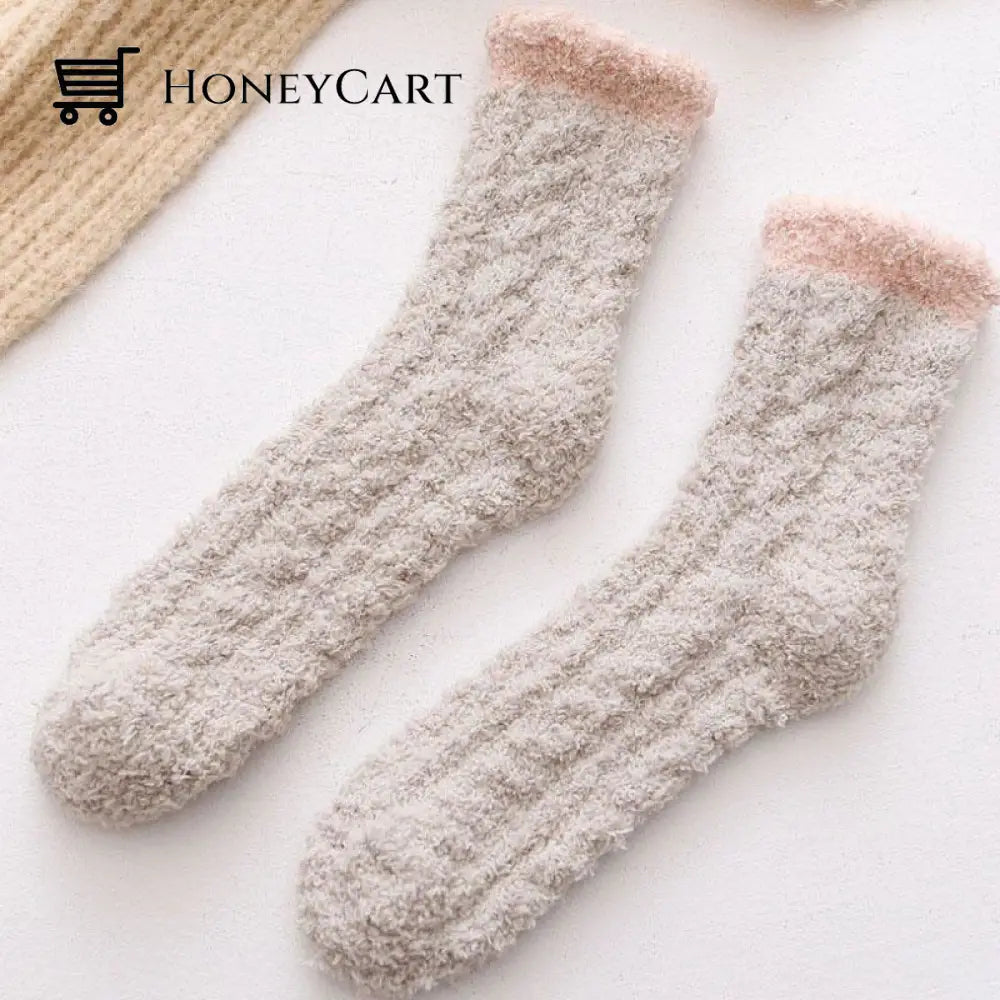 Winter Warm Soft Socks 1 Pair / Brown