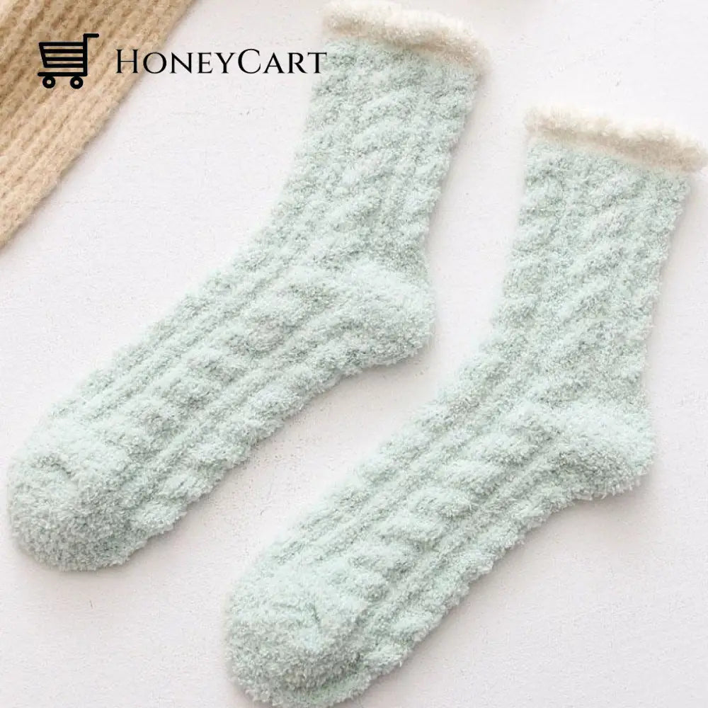 Winter Warm Soft Socks 1 Pair / Green