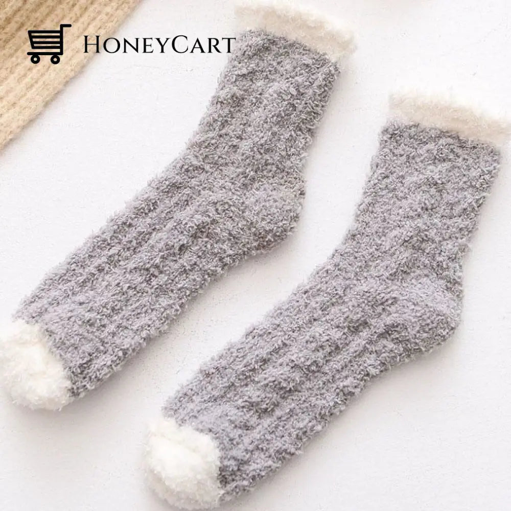 Winter Warm Soft Socks 1 Pair / Grey