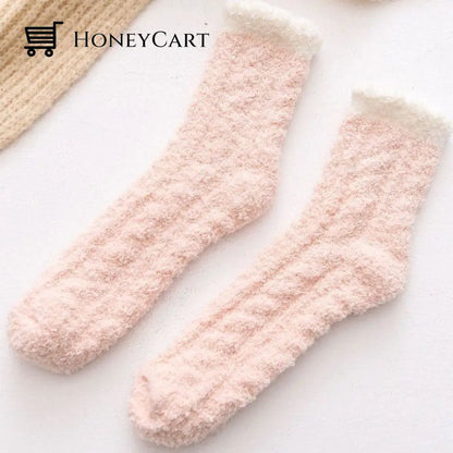 Winter Warm Soft Socks 1 Pair / Pink