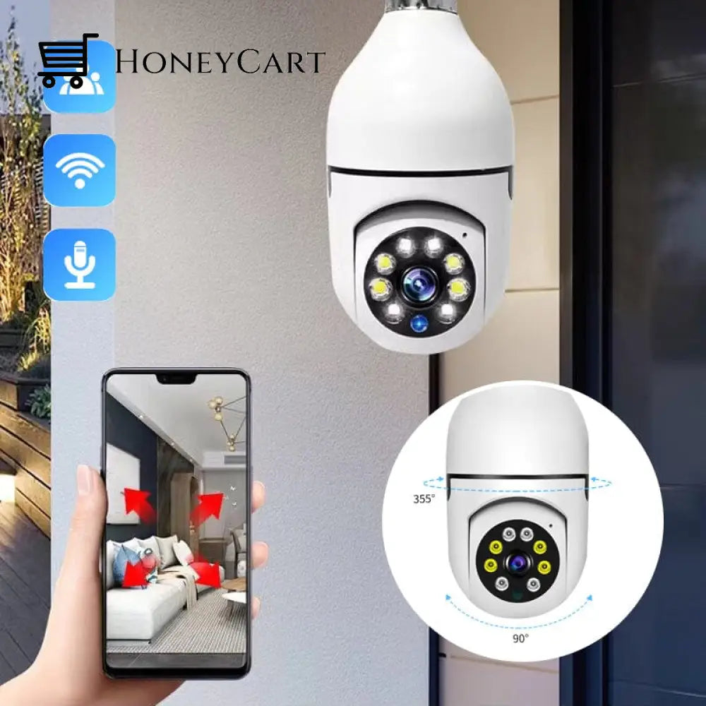 Wireless Wifi Light Bulb Camera Security