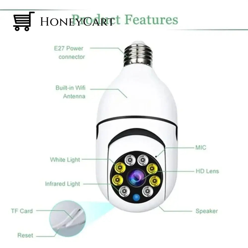 Wireless Wifi Light Bulb Camera Security