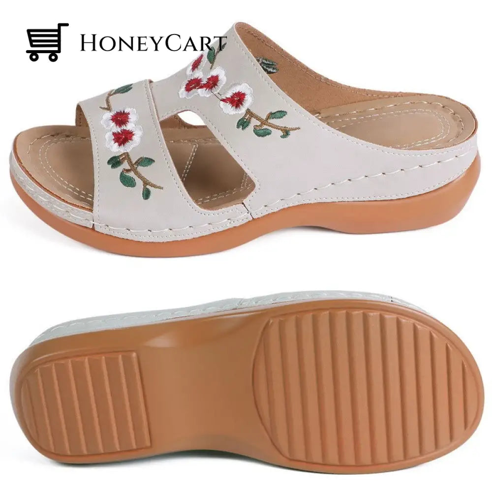 Women Casual Wedge Comfortable Flower Sandals