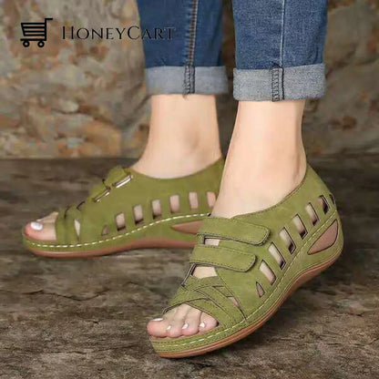Women Hollow Out Summer Comfortable Sandals Green / 35