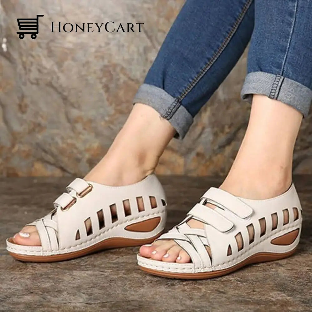 Women Hollow Out Summer Comfortable Sandals White / 35