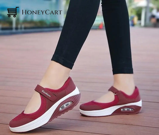 Women Platform Breathable Velcro Mesh Casual Shoes Orthopedic Bunion Sandals