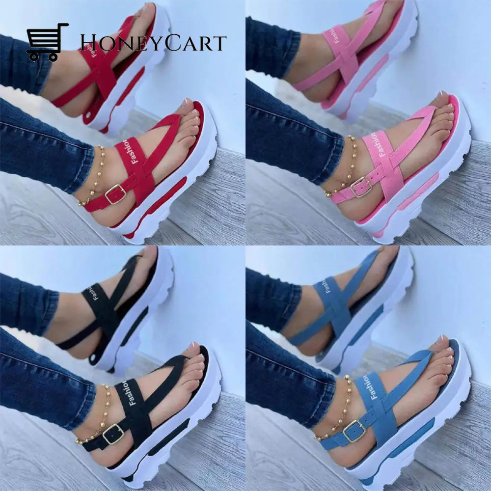 Women Pu Leather Breathable Lightweight Sandals