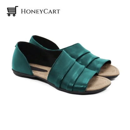 Women Ruffles Slip-On Casual Flat Sandals - 2022 Version Blue / 5