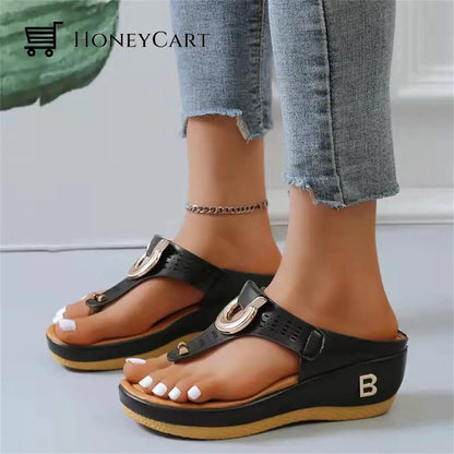 Women Sandals Wedge Thong With Orthopedic Arch Support Myx-Shoes