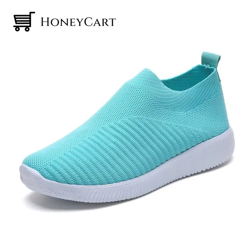 Women Soft Walking Shoes Blue / 5 Womens Flats