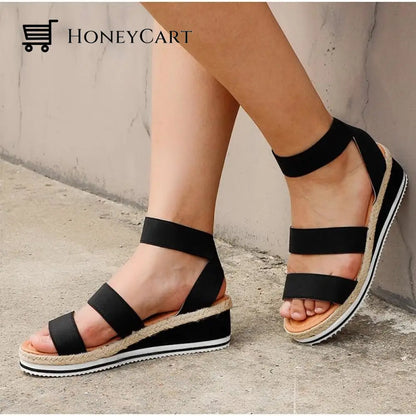 Women Woven Wedge Casual Platform Heel Sandals Wedge Platform Sandals