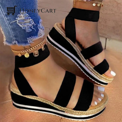 Women Woven Wedge Casual Platform Heel Sandals Wedge Platform Sandals