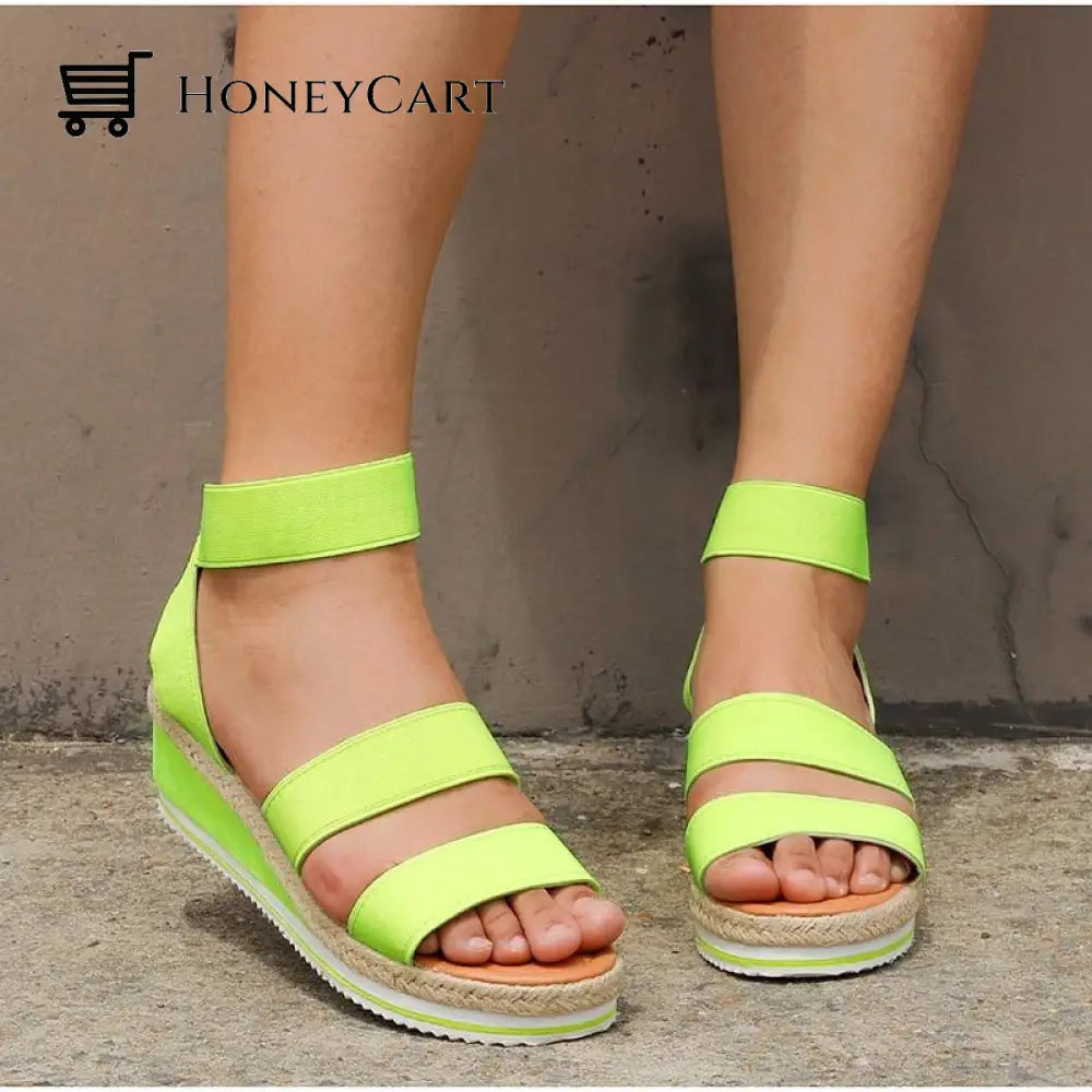 Women Woven Wedge Casual Platform Heel Sandals Wedge Platform Sandals