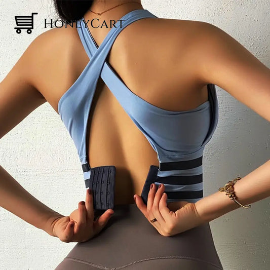 Women Yoga Crop Top Shockproof Push Up Underwear Bra