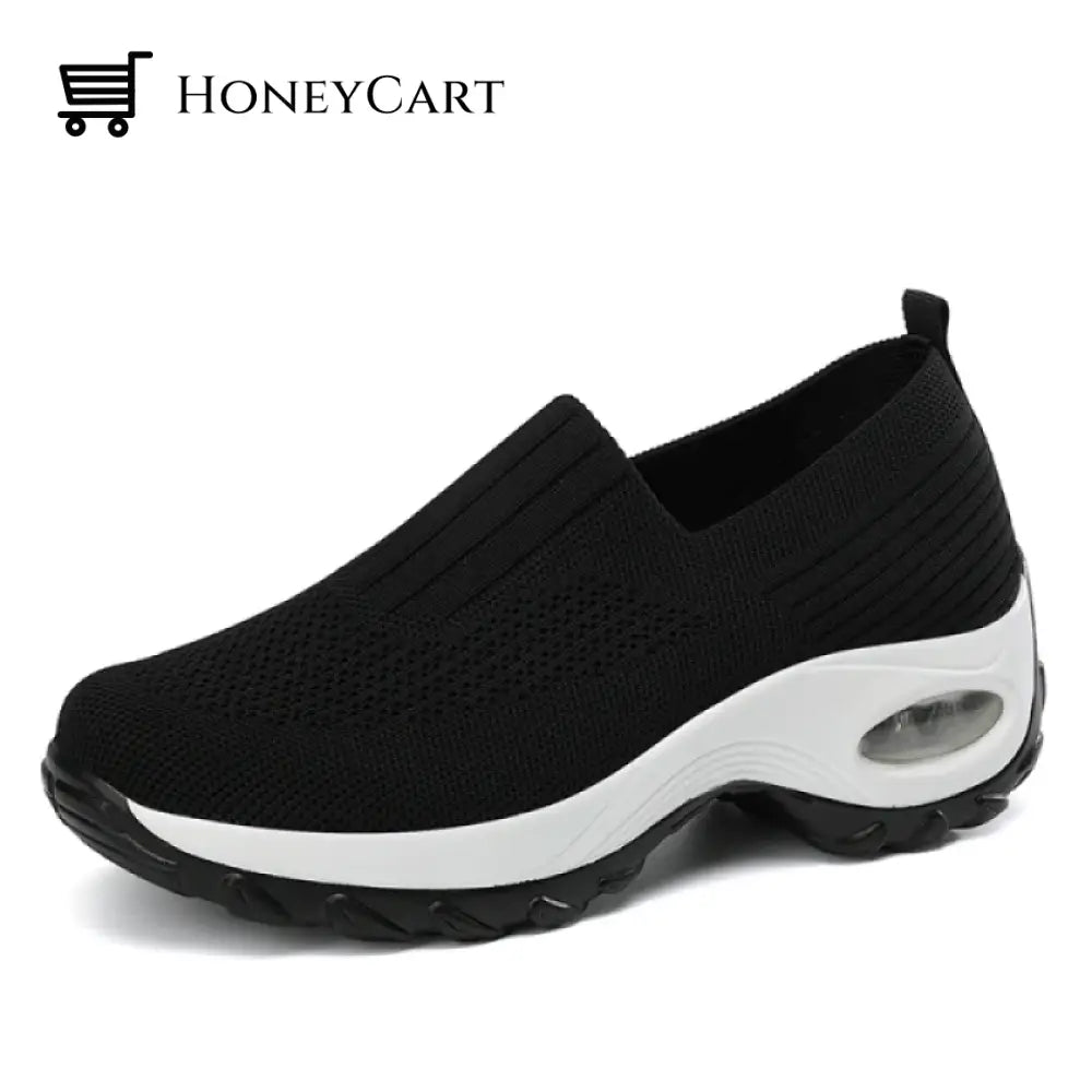 Womens Athletic Walking Shoes Casual Mesh-Comfortable Work Sneakers 5(36) / Black Ltt-Shoes