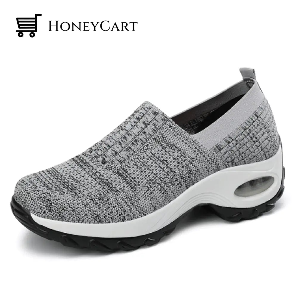 Womens Athletic Walking Shoes Casual Mesh-Comfortable Work Sneakers 5(36) / Gray Ltt-Shoes