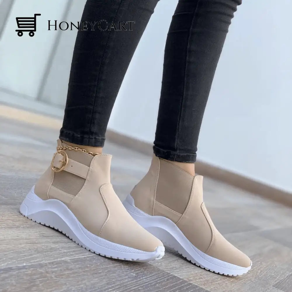 Womens Boots 2022 Genuine Leather Ankle For Woman Beige / 6 Orthopedic Shoes & Sandals