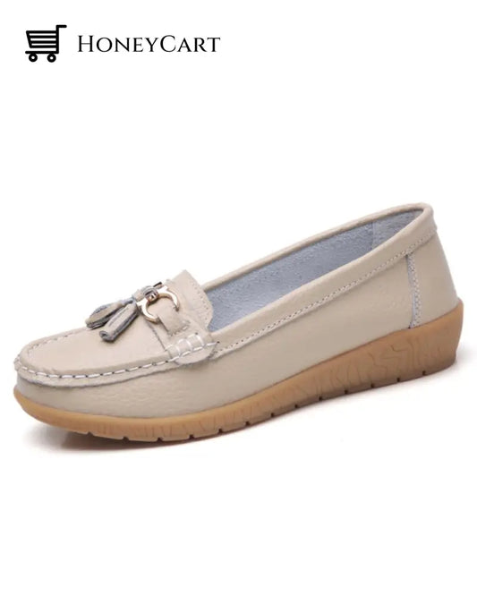 Womens Breathable Moccasins Shoes 2022 Beige / Us 5.5 Eu35