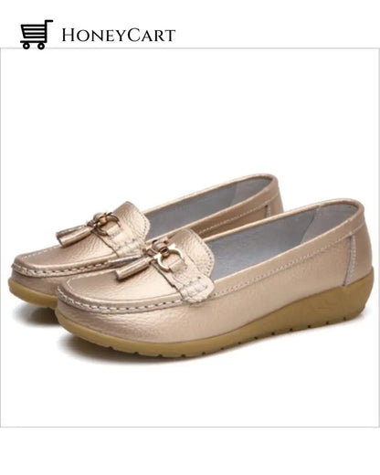 Womens Breathable Moccasins Shoes 2022 Gold / Us 5.5 Eu35