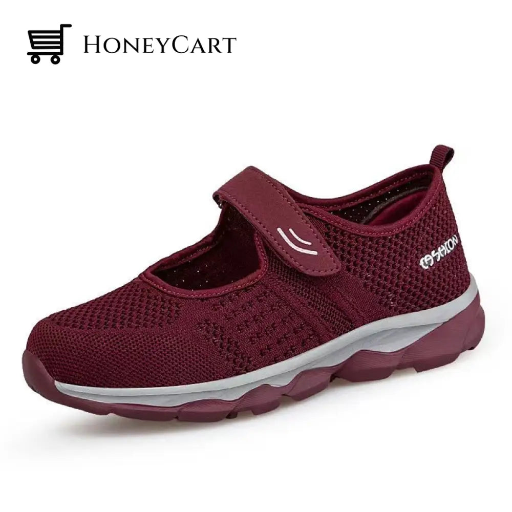 Womens Breathable Orthopedic Comfort Shoes Red / Us5.5/Uk3.5/Eu35