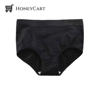 Womens Breathable Panties With Honeycomb Structure Black