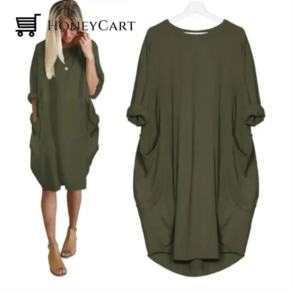 Womens Casual Solid O Outline Dress Tool