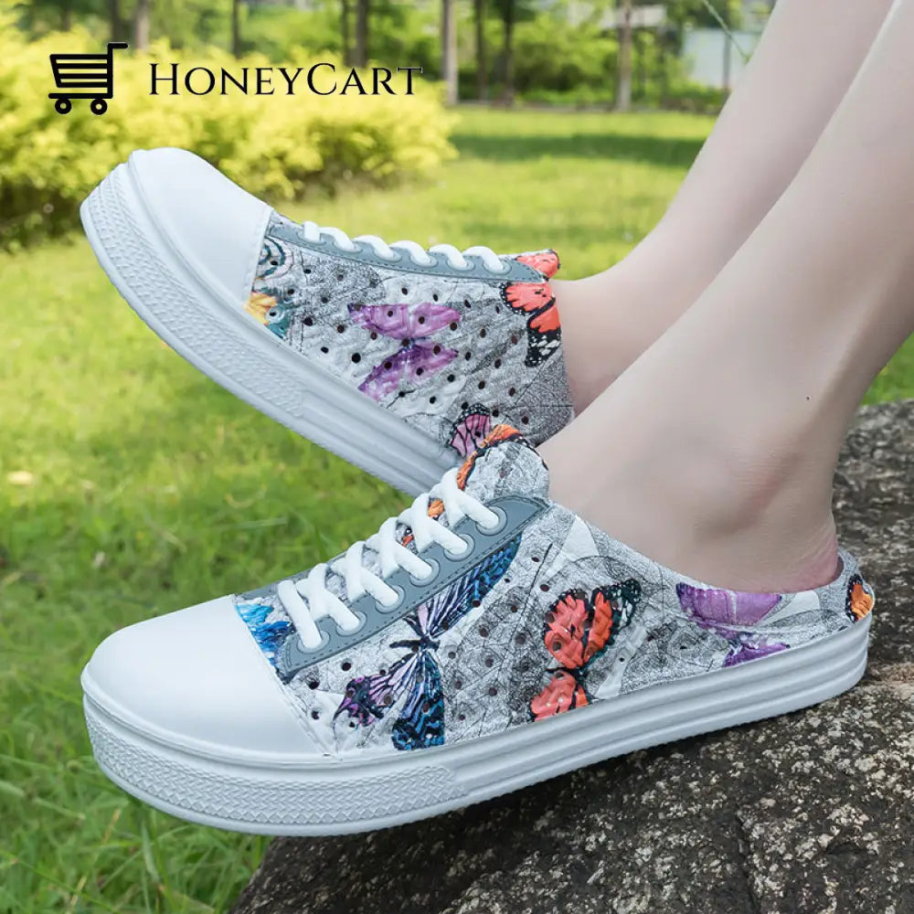 Womens Fashion Clogs Breathable Anti-Slip Flats Flower Print Sandals Shoes