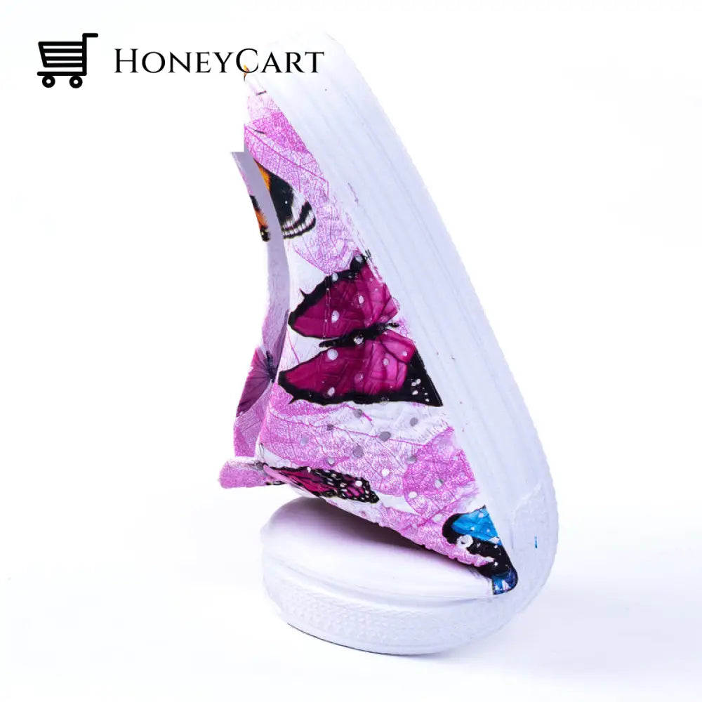 Womens Fashion Clogs Breathable Anti-Slip Flats Flower Print Sandals Shoes