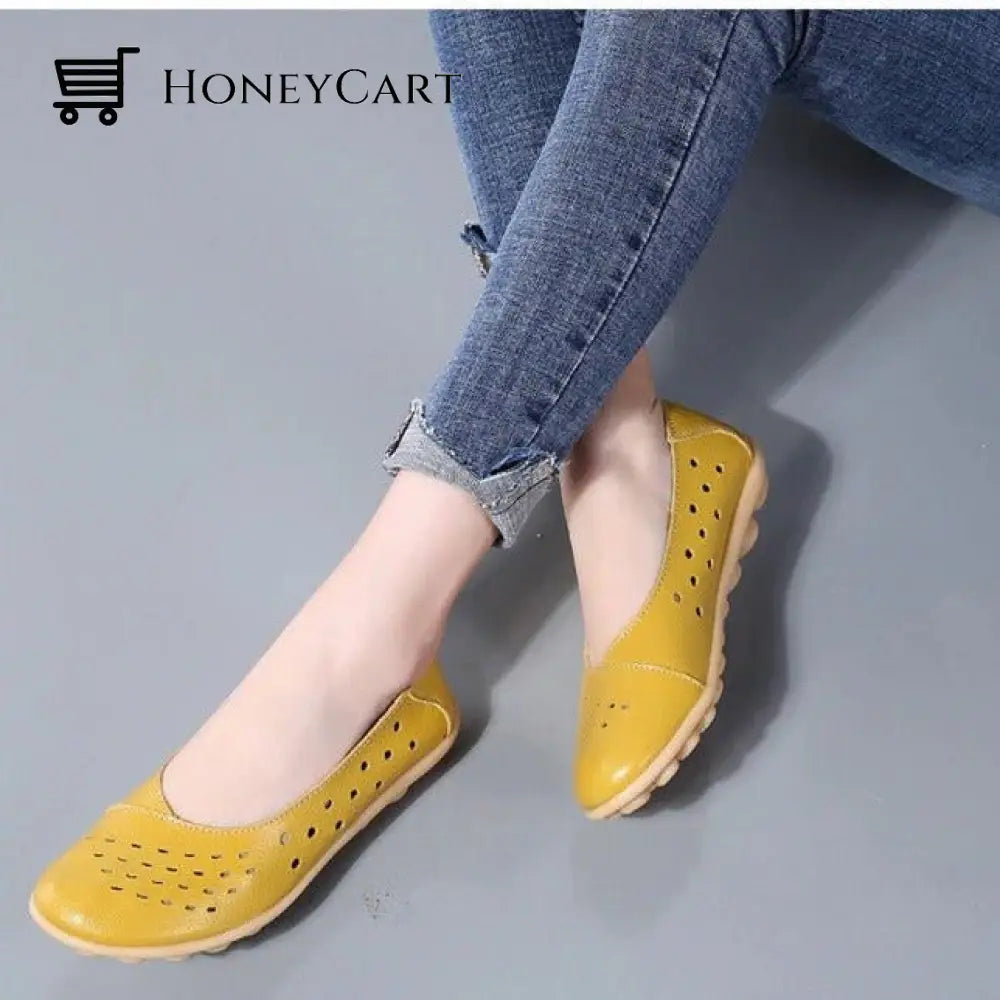 Womens Flats For Bunions Yellow / 4