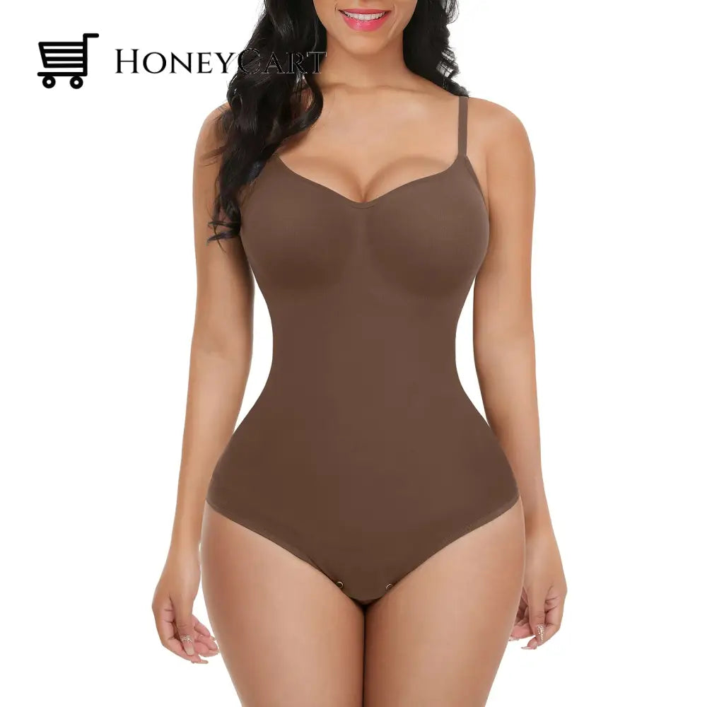 Womens Hip Lifting Shape One Piece Shapewear Brown / L